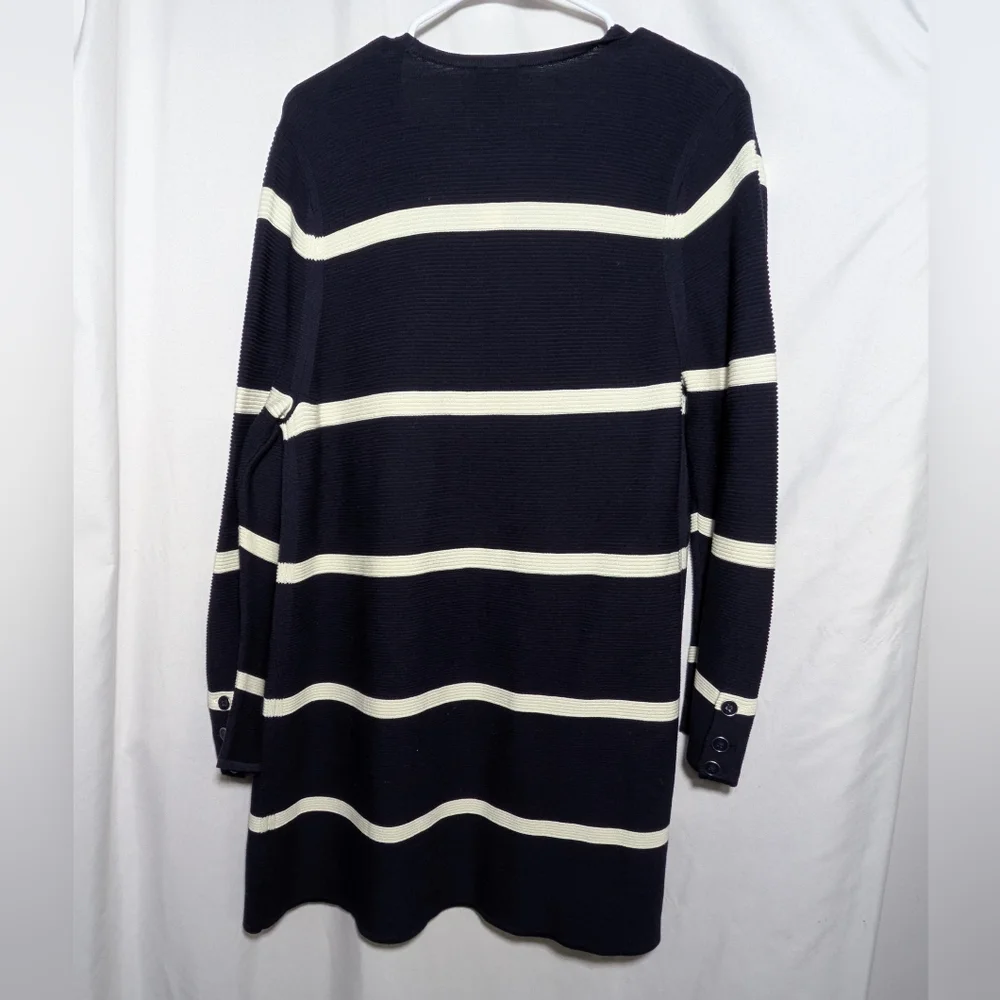 NWT‎ Women's Talbots Open Cardigan Sweater Navy White Stripe Classic XLP